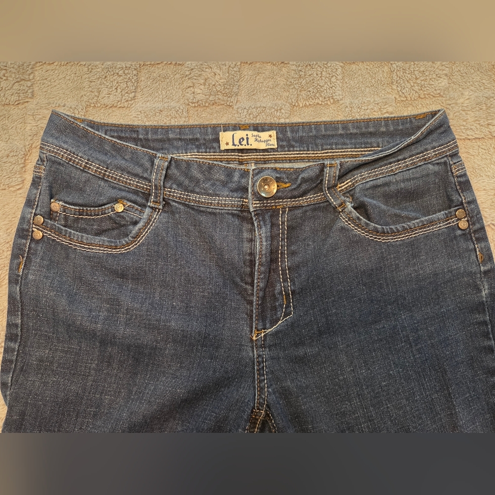 VTG LEI Sophia Hiphugger Flare Jeans Womens 13 Denim Low Rise ❤️Preloved - Picture 6 of 12